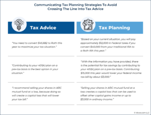 Tax planning vs advice