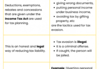 Tax planning and tax evasions